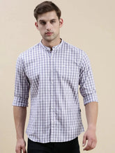 Men Purple Checked Casual Shirt-LAVINIA-1162-Lavender